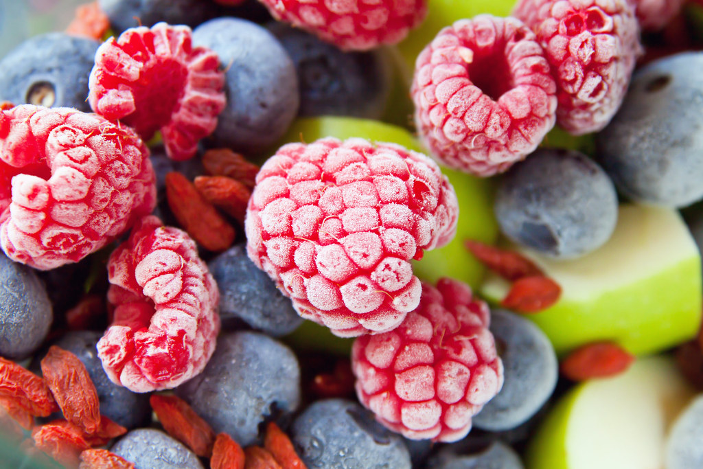 Frozen blackberries fruits